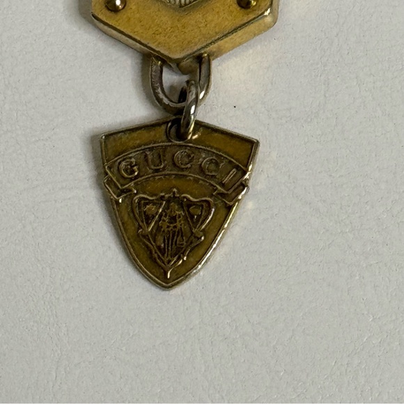 Vintage Gucci Crest  Logo Key Ring Very Rare Yarn Woven Key Ring Logo Unisex - Picture 4 of 6